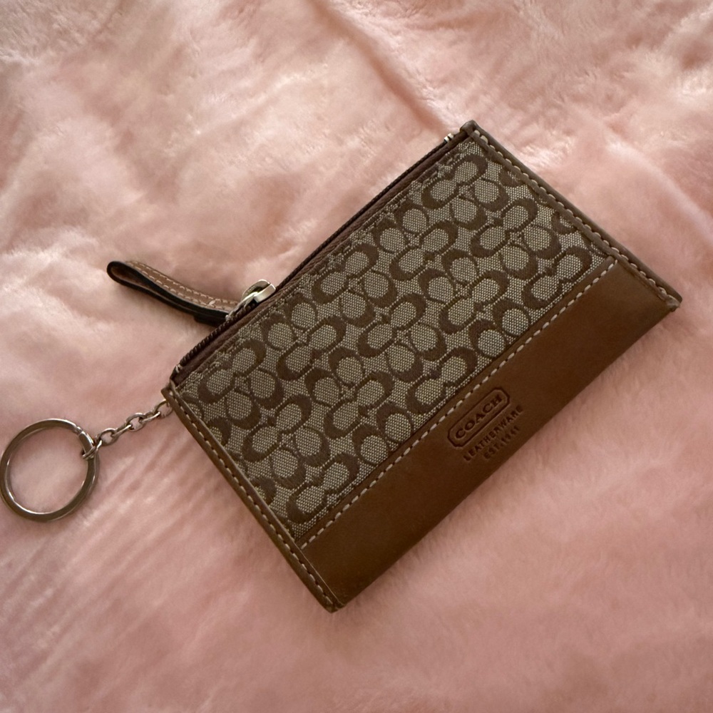Coach Brown classic monogram Signature Keychain Wallet